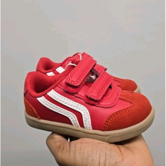 Cat & Jack Toddler Dakota Retro Court Low Top Faux Leather Sneaker Red Size 5 - Picture 5 of 6